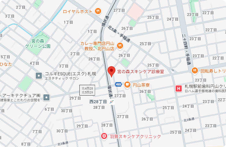 宮の森スキンケア診療室周辺地図